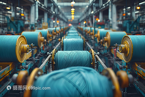 紡織工廠中的機械